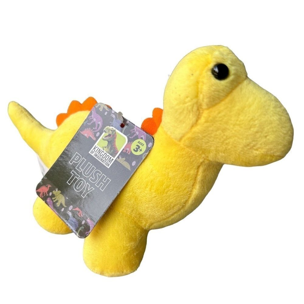 Kingdom Of‎ Imagination Plush Stuffed Animal 6 Inch Brontosaurus Dinosaur Yellow